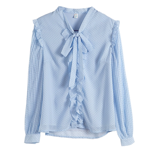 Осенняя модная элегантная синяя рубашка, фонарь, жакет, бюстгальтер-топ, новая коллекция, французский стиль, свободный крой