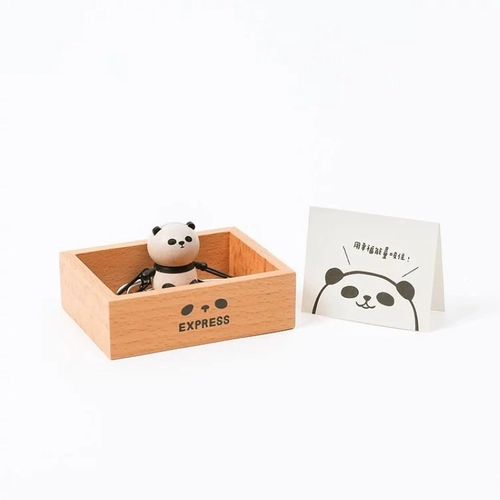 Jeancard Creative Wood Panda Magnetic Heress Box Приобретенную коробку с покрытием милый настольный орнамент