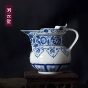 Giải trí đám mây hội trường Jingdezhen màu xanh và trắng vẽ tay cổ sọ mũ công bằng cốc trà trà trà trà Kung Fu bộ trà - Trà sứ