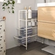 Ấm IKEA IKEA Unathel khung với giỏ giỏ bánh xe đẩy lưu trữ giỏ lưu trữ giá phòng tắm - Kính