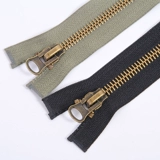 № 8 высокого качества бронзовых зубов Черные военные зеленые зеленые молнии двойной открытой 80 см 100 см закрытый рот 15 см национальный пакет