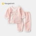 Tongtai mùa hè quần áo sơ sinh bé đồ lót trẻ sơ sinh 0-3 tháng cotton shirt quần hai mảnh