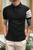 Tb vài mô hình ngắn tay áo len Hàn Quốc phiên bản của ve áo TB dòng ba thanh Slim polo áo triều nửa tay T-Shirt