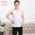 Vest nam cotton cũ áo trắng cổ tròn tay áo ngắn tay trung niên đồ lót rộng kích thước mùa hè mỏng phần - Áo vest Áo vest