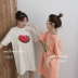 Ngôi nhà nhỏ mùa hè trái cây T váy ngủ nữ mùa hè lỏng lẻo phần cotton ngắn tay phiên bản Hàn Quốc của dịch vụ nhà gió cổ tích - Đêm đầm