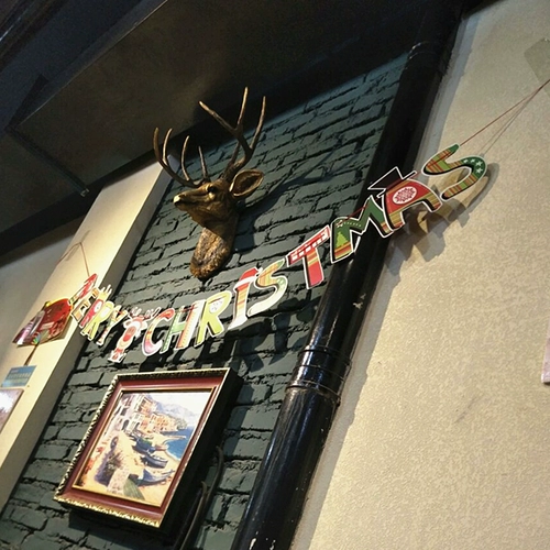 Рождественская сцена сцены, флаг, рождественский флаг торгового магазина украшения рождественский треугольник флаг рождественский висящий флаг