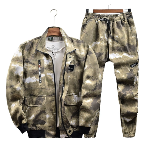 Камуфляжный осенний износостойкий комплект для работы, увеличенная толщина