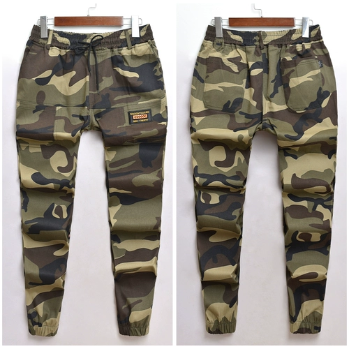 Камуфляжные хлопковые летние трендовые штаны для отдыха, в корейском стиле, оверсайз