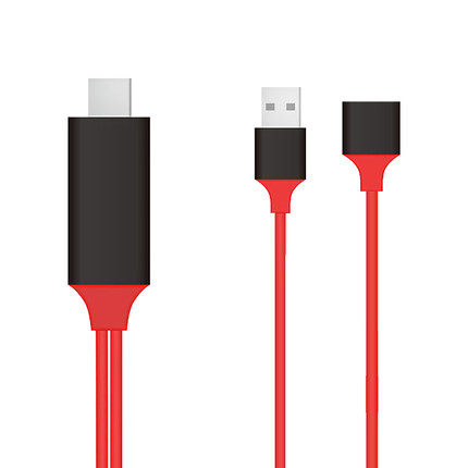 手机连接电视苹果X转接线MHL转hdmi安卓电脑