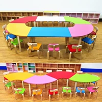 Bàn dài trang trí bàn mẫu giáo bàn ghế nhà bài tập tiểu học và trung học trang trí bàn đơn đôi bàn ghế - Nội thất giảng dạy tại trường bàn xếp học sinh