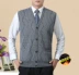 Áo vest mùa thu và mùa đông trung niên nam cổ chữ V cài cúc áo đan len cộng với áo len nhung vest vest nam áo cardigan nam Dệt kim Vest