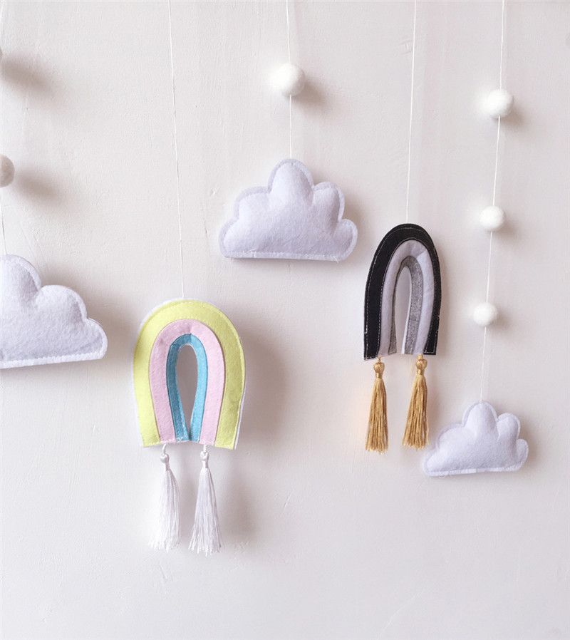 Children's Room Wooden Stick, Cloud, Felt, Raindrop Decoration Prop Pendant Photography_voghion.com