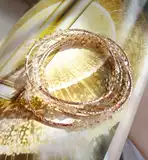 Золотая изогнутая трубка, серебро 925 пробы, розовое золото, 1.5×30мм