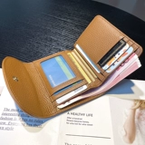 Бумажник, короткая кожаная сумка через плечо, небольшой дизайнерский складной маленький картхолдер, из натуральной кожи, коллекция 2023, воловья кожа