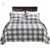 Trung tính hiện đại được chần bởi chiếc giường kẻ sọc màu xám được phủ ba tấm vải cotton đôi mỏng có thể giặt được - Trải giường Trải giường