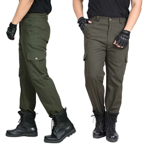 Износостойкие осенние хлопковые штаны для работы, защита от ожогов, свободный крой