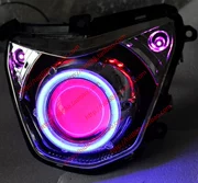 Xe máy Di Shuang đèn pha lắp ráp đèn Xenon Q5 đôi ống kính ánh sáng Xe Máy mắt thiên thần mắt ma quỷ