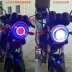 Xe máy 7 inch vòng đèn đèn pha ống kính kép lắp ráp đèn xenon sửa đổi Q5HID lắp ráp thiên thần ma quỷ mắt đèn pha xe máy dream Đèn HID xe máy