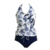 Hosa đích thực cung cấp đặc biệt mùa xuân nóng thanh lịch màu xanh và trắng treo cổ chia tay áo tắm nữ 11111212 bikini 2 mảnh nữ Bộ đồ bơi hai mảnh