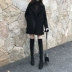Chống mùa giải áo len màu đen mùa đông phiên bản Hàn Quốc mới của phần dài lỏng lẻo 茧 loại áo nhỏ thủy triều áo choàng dạ nữ mùa đông Áo Hàn Quốc