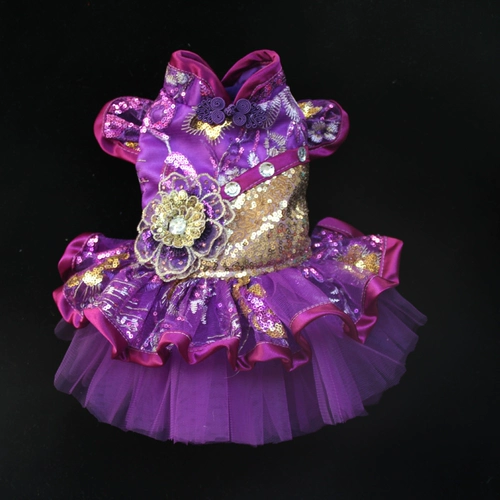 Частный домашний питомец Золотая битва одежда для собаки Cheongsam Платье Pet осень и зимняя одежда Новая год приветствует кошачья одежда Pet Cheongsam