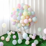 Сеть красного воздушного воздушного шара баллон в корзину макарон -шар предложение, прекрасная дневная вечеринка для вечеринок.