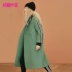 Tiên túi mùa thu và mùa đông phiên bản Hàn Quốc của ruy băng ruy băng dài tay áo len dài áo khoác len - Áo khoác dài