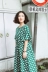 Suji Ange thiết kế ban đầu lỏng giản dị váy dài văn học retro vòng cổ polka dot dress mùa hè phong cách mới
