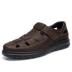 19 mùa hè thương hiệu mới cao cấp cao cấp lạc đà chất lượng cao trung niên giày mát mẻ dép Baotou giản dị - Sandal