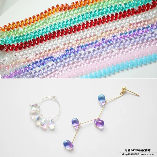 Лиули -бусинные капли воды 6*9 мм прозрачные капли для воды цвета DIY Серьги Серьги