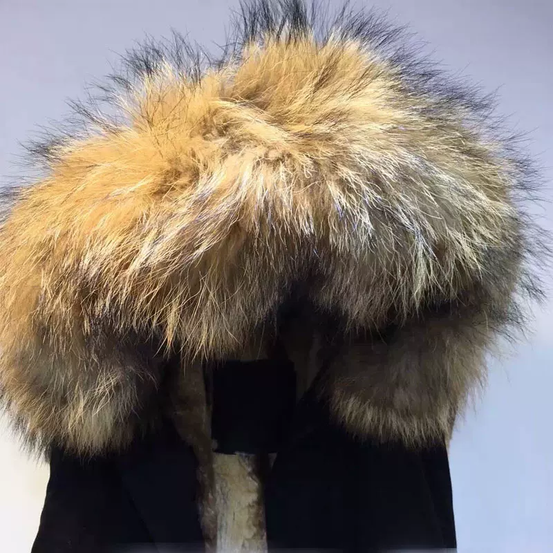 Winter big jacket, black keep warm apricot colored vest