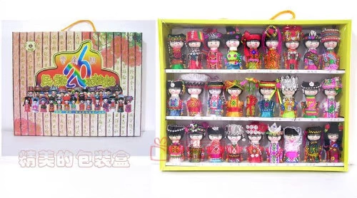 Этническая китайская кукла из провинции Юньнань ручной работы, комплект, 26 шт, подарок на день рождения