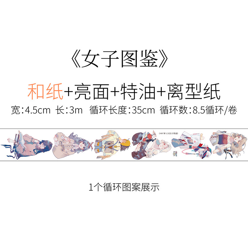 新七天】女子図鑑 PET・和紙マスキングテープ 新七天 new7days