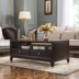 Mỹ sang trọng gỗ ánh sáng hiện đại bàn cà phê nhỏ gọn đồ nội thất phòng khách hình chữ nhật kết hợp của đôi bơm óc chó màu đen - Bàn trà