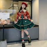 Демисезонный красный атмосферный трикотажный свитер, шлем, костюм принцессы, наряд маленькой принцессы