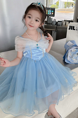 Летний наряд маленькой принцессы для девочек, платье, костюм, «Холодное сердце»