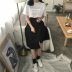Mùa xuân Hàn Quốc phiên bản của tính khí retro mỏng trong phần dài của váy dây đai thắt lưng cao bất thường Một chiếc váy từ trong váy dài nữ
