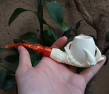 Турецкий мастер ручной работы Рейс натуральный оригинальный море -пузырьковый камень скульптуры дракона хватает яйца схватить яичный дым Специальные ингредиенты специальные ингредиенты