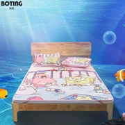 SpongeBob có thể giặt thảm ba bộ ghế lụa băng mùa hè 1,8m1,5m giường đôi trẻ em hoạt hình ghế mềm - Thảm mùa hè