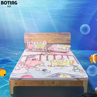 SpongeBob có thể giặt thảm ba bộ ghế lụa băng mùa hè 1,8m1,5m giường đôi trẻ em hoạt hình ghế mềm - Thảm mùa hè chiếu trúc điều hòa