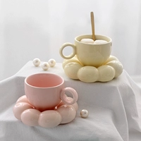 Кофейная подушка, комплект, послеобеденный чай, ароматизированный чай, брендовая чашка домашнего использования со стаканом, в цветочек