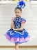 Cô gái mới solo host dress kho báu màu xanh puff sleeves trang phục tùy chỉnh mô hình váy bale múa cho bé Trang phục