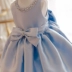 Phiên bản Hàn Quốc màu xanh nhạt eo cao trẻ em váy công chúa váy hoa cô gái catwalk trình diễn trang phục piano váy cưới quần áo cô dâu chú rể trẻ em Váy trẻ em