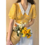 Atelier Onepire | Toscana Summer | Проверено ретро -французское рукав рукав V -neck