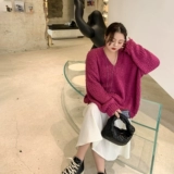 Демисезонный длинный трикотажный свитер, делается под заказ, средней длины, оверсайз, по фигуре