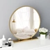 Gương trang điểm in vàng máy tính để bàn Bắc Âu hình bầu dục gương phòng ngủ vanity gương thời trang vàng rèn gương sắt - Gương Gương