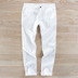 Mùa hè tinh khiết quần linen nam kinh doanh bình thường quần linen thẳng phần mỏng cotton trắng thở và quần linen thủy triều Quần