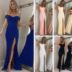 2018 mùa hè mới Châu Âu và Mỹ của phụ nữ ống màu rắn top slitted cổ áo dress dài dress Dress phụ nữ dam maxi Sản phẩm HOT