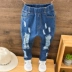 Quần jeans bé trai 2019 xuân hè mới cho bé phiên bản Hàn Quốc mùa thu quần mỏng phần bé bé quần âu nam - Quần jean