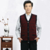 Người đàn ông trung niên của v-cổ tay áo len cardigan vest đan áo len vest trung niên cha cha áo khoác nam Dệt kim Vest